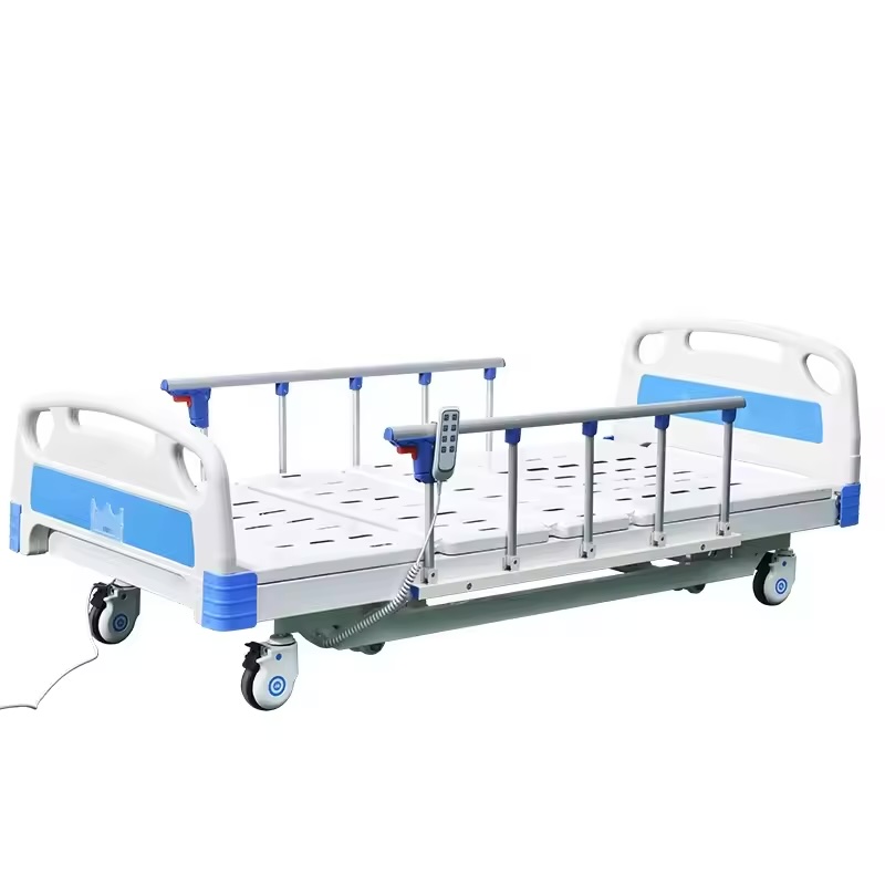 Metal 3 Functions Adjustable Medical Clinic Furniture with Casters Folding Electric Patient Nursing Hospital Bed